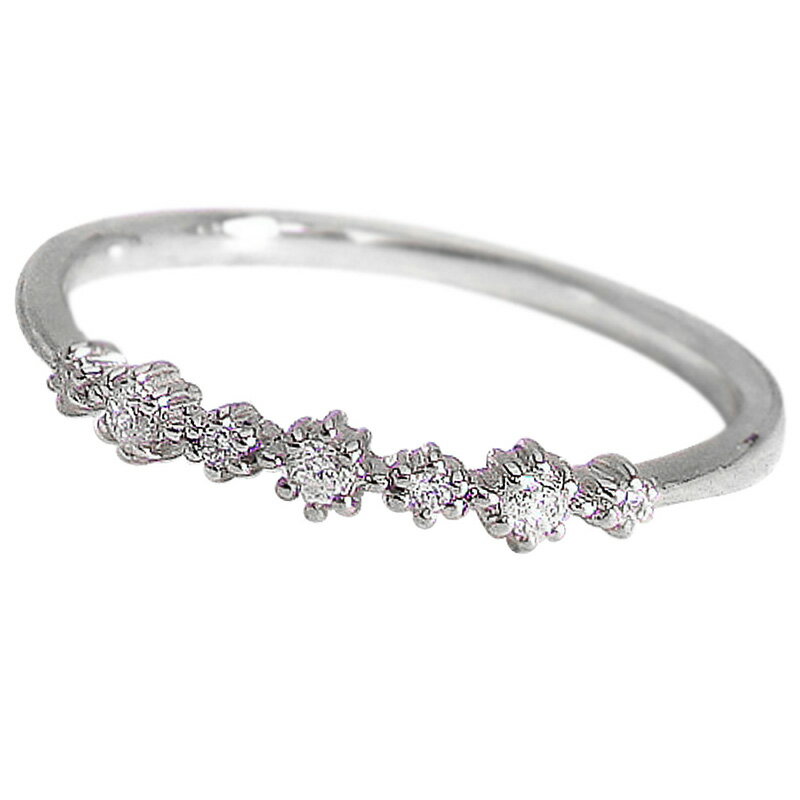 フラワーリング ダイヤリング 花 指輪 フラワーデザイン Pt900 プラチナ900 天然ダイヤモンド ピンキーリング ファランジリング ミディリング おすすめ...