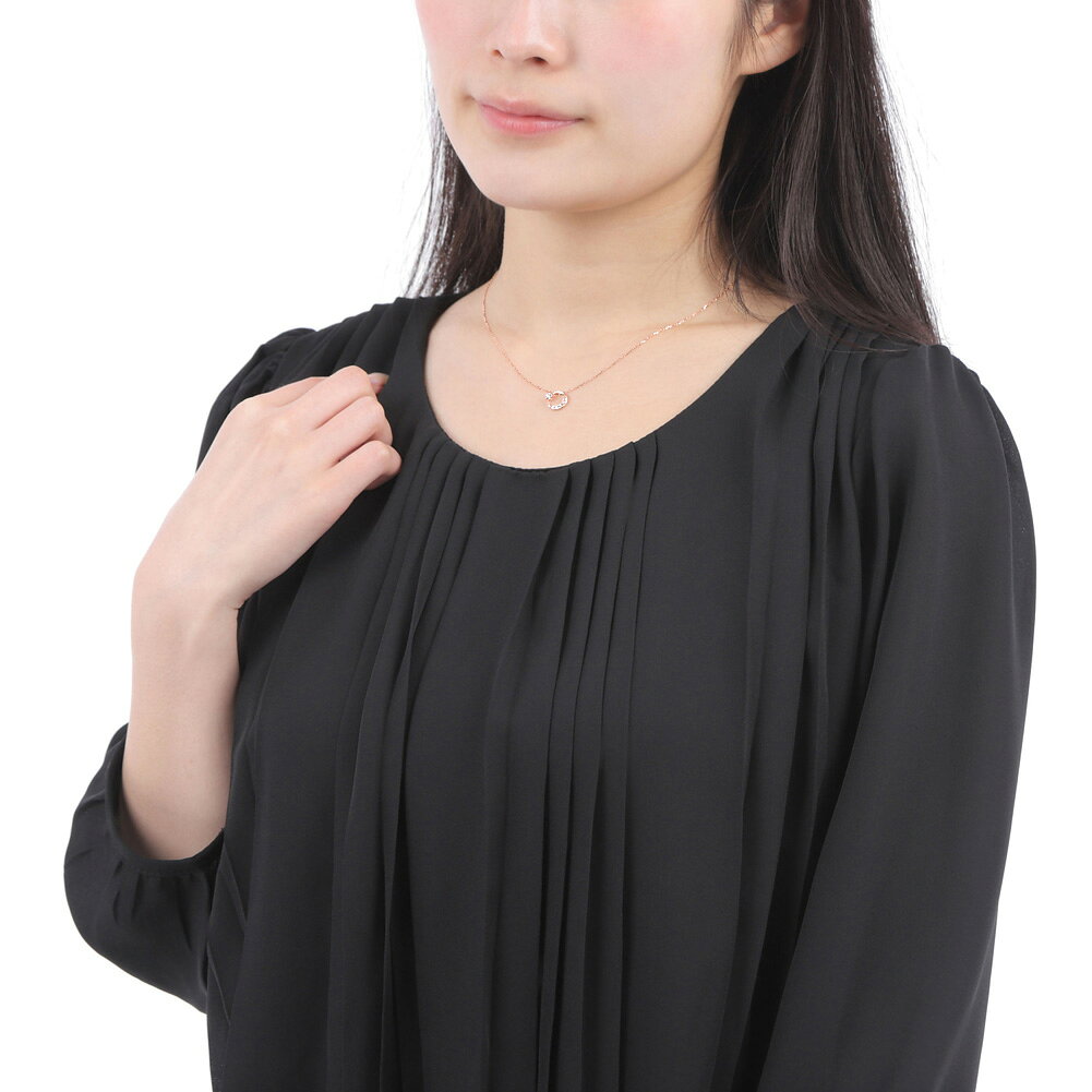 ネックレス レディース ムーンネックレス ペンダント ダイヤモンド 月モチーフ 18金 天然 ダイヤ 7石 セブンストーン 三日月 ピンクゴールド 女性 彼女 妻 彼女 贈り物 記念日 誕生日プレゼント かわいい 小さめ おしゃれ アクセサリーの商品画像 3