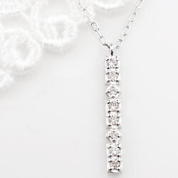 ネックレス レディース プラチナ ダイヤモンド ストレートライン 縦長 Iライン ペンダント Pt900 850 Diamond Necklace おすすめ ギフト プレゼント 受注製作