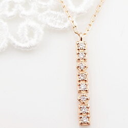 ペンダント ネックレス レディース 18金 ダイヤモンド ストレートライン 縦長 Iライン ペンダント ゴールド K18 チェーン Diamond Necklace おすすめ ギフト プレゼント 受注製作