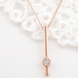 Rakuten - ネックレス レディース 一粒ダイヤモンド 18金 ストレートライン 縦長 Iライン ペンダント ゴールド K18 チェーン Diamond Necklace おすすめ プレゼント