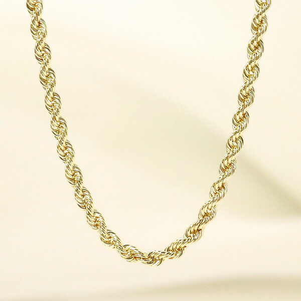 中空 ロープチェーン ネックレス 18金 イエロー ゴールド 地金 chain necklace 新生活 在宅 ファッション