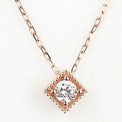 ペンダント ネックレス レディース 一粒ダイヤネックレス 10金 ダイヤモンドペンダント ミル打ち K10WG K10PG K10YG diamond necklace 通販ショップ おすすめ プレゼント fb