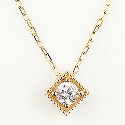 ペンダント ネックレス レディース 一粒ダイヤネックレス 18金 ダイヤモンドペンダント ミル打ち K18WG K18PG K18YG diamond necklace 通販ショップ おすすめ ギフト プレゼント 受注製作 fb