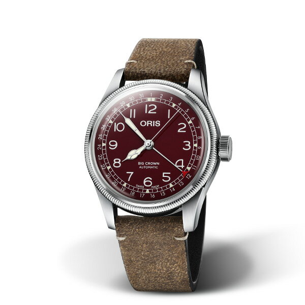 【オリス正規販売店】【選べる5年延長保証】【36回無金利ローンOK】ORIS ビッグクラウン ポインターデイト ワインレッド 40mm BIG CROWN POINTER DATE 正規輸入品 75477414068