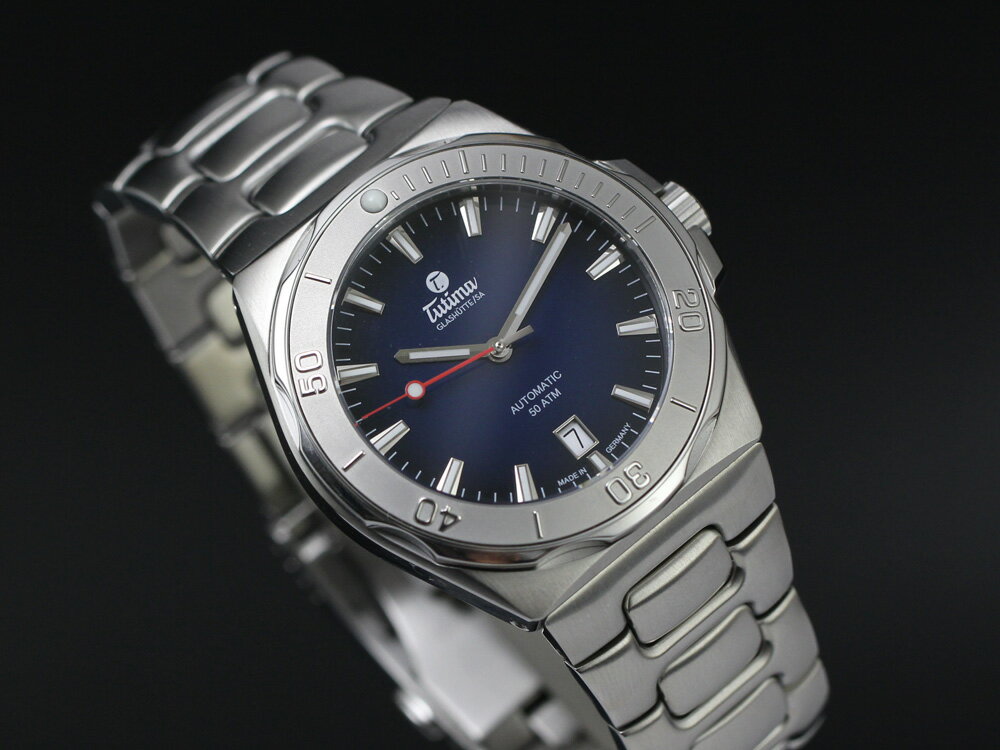 【チュチマ正規販売店】【選べる5年延長保証】【36回無金利ローンOK】TUTIMA M2 セブンシーズS デイト 40mm ブルーグラデーション SEVENSEAS S DATE LED 正規輸入品 6156-04