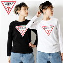   GUESS Guess ゲス トライアングル 長袖 ロングスリーブ Tシャツ ロンT YI2K9415LS レディース シンプル ロゴ ラフ トップス 黒 白 定番 ストリート セレブ オシャレ ロゴT かわいい ブランド プレゼント ギフト