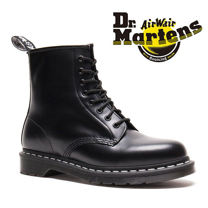 【国内正規販売店】【送料無料】 ドクターマーチン DR.MARTENS CORE 1460 ホワイトウェルト 8ホール ブーツ [Lot/24758001] 靴 ブラック ホワイトステッチ 定番 人気 ロック エイトホール マーチン シンプル カジュアル お揃い リンクコーデ