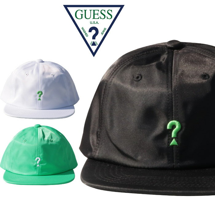   GUESS GREEN LABEL LIME QUESTION MARK LOGO CAP ゲス グリーンレーベル ？ ロゴ キャップ 帽子 GRSS19-015 メンズ レディース ホワイト ブラック グリーン ネオン ストリート クエスチョン ローキャップ プレゼント