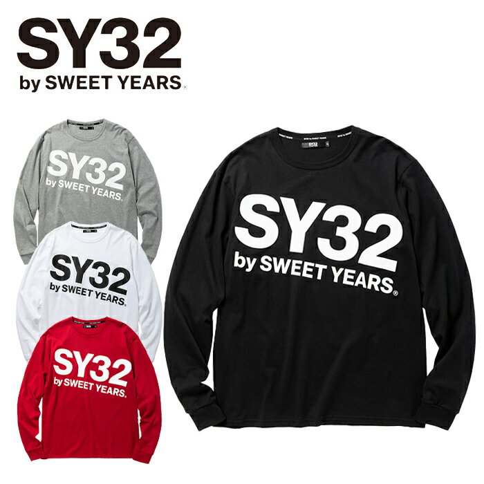 【10倍】【20％OFF】 SY32 by SWEETYEARS ビッグロゴ 長袖 tシャツ [Lot/TNS1784J] メンズ ロンT プリントT ブランド シンプル ブラック ホワイト グレー レッド スポーティ エスワイサーティスウィートイヤーズ プレゼント ギフト