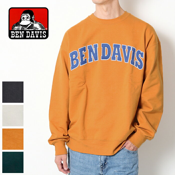 ベンデイビス トレーナー メンズ 【40％OFF】 BEN DAVIS ベンデイビス ロゴパッチHDクルーネック [Lot/C-2780036] ベンデビ スウェット トレーナー クルーネック 裏毛 長袖 ゴリラ 人気 肉厚 ヘビーウェイト メンズ ブランド 春 秋 冬 プレゼント ギフト