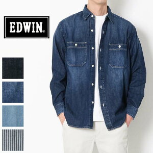 EDWIN エドウィン ワークシャツ 長袖 [Lot/ET2138] ワークシャツ デニムシャツ カジュアルシャツ シャツ デニム ジーンズ トップス 羽織 アウトドア アメカジ メンズ 定番 カジュアル ブランド シンプル 大人 男性 春 秋