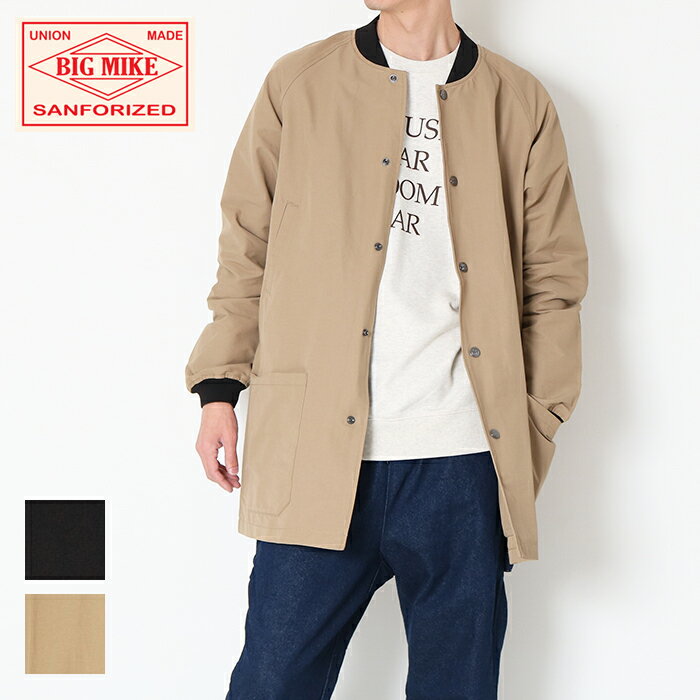 BIG MIKE ビッグマイク スプリング ナイロン ハーフコート 102416600 Spring Nylon Half Coat ビックマイク アウター ジャケット コート ライトアウター ブラック ベージュ 長袖 メンズ 春 秋 …