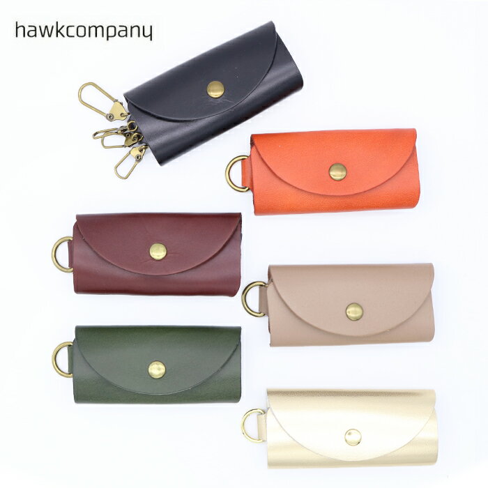 HawkCompany ホークカンパニー h.k.c. レザーキーケース 6272 キーリング 三つ折り 4連 メンズ レディース ユニセックス ブラック ブラウン グリーン オレンジ ゴールド レザー 革 本革 プレゼ…