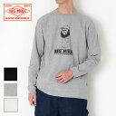 BIG MIKE ビッグマイク スタンディングオジサン 長袖 プリント ロンT 102418300 ビックマイク メンズ トップス Tシャツ 白 黒 グレー ク...