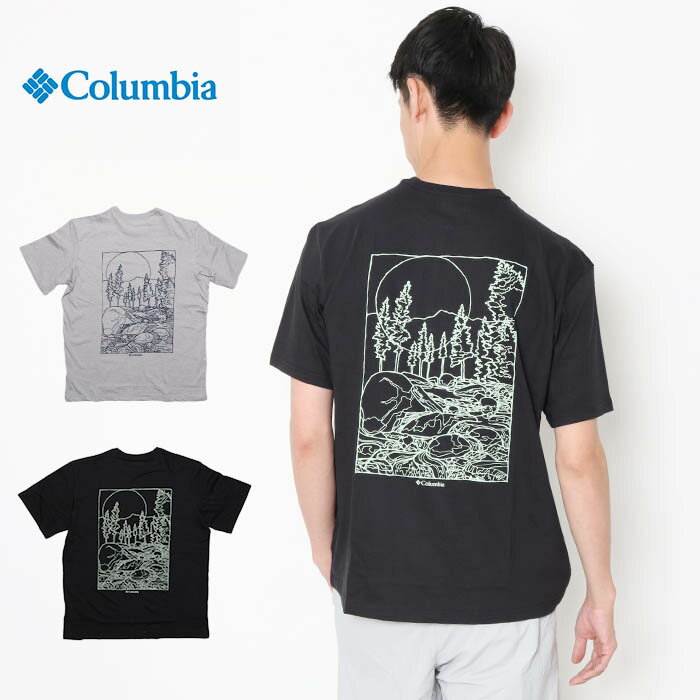 Columbia コロンビア ロッカウェイリバー バック グラフィックショートスリーブティー XE4916 バックプリント Tシャツ 夏服 胸ロゴ ブランド 安価 コットン 綿 レギュラー ビンテージ アウトドア