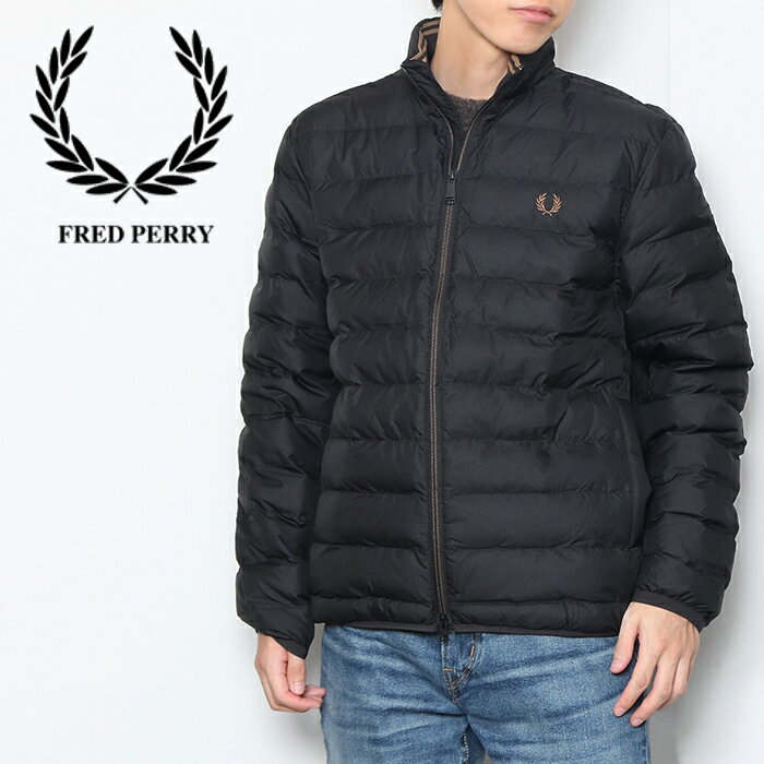 FRED PERRY フレッドペリー J4564 インシュレイティド ジャケット 中綿ジャケット 薄手 軽い 月桂樹 中綿 メンズ アウター 軽量 暖かい 保温性 通勤 カジュアル キレイ 大人 ブランド シンプル ブラック スタンドカラー クリスマス プレゼント