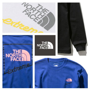 THE NORTH FACE ノースフェイス ロングスリーブ L/S Extreme Tee Tシャツ [Lot/NT32032] エクストリーム ティーシャツ ロンT メンズ タフ 頑丈 ヘビーオンス コットン ストリート カジュアル バックプリント ホワイト ブラック ブルー