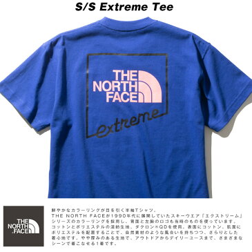 THE NORTH FACE ノースフェイス 半袖 S/S Extreme Tee Tシャツ [Lot/NT32033] メンズ タフ 頑丈 ヘビーオンス コットン ストリート カジュアル バックプリント