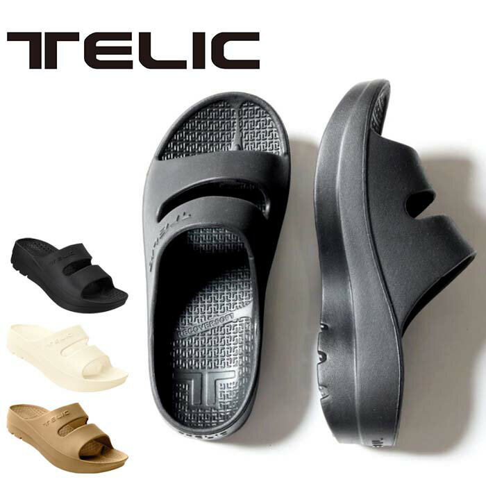 【10倍】TELIC W-STRAP テリック ダブルストラップ スライド ブラック サンダル 夏 楽 らくちん 歩き やすい プール 海 室内履き リカバリーシューズ シンプル 脱ぎやすい 歩行をサポート メンズ レディース 人気 黒 プレゼント ギフト