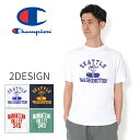 Champion チャンピオン メンズ 半袖Tシャツ 2デザイン 綿100% 天竺素材 カレッジ風プリント 動物 アニマル 英字 C3-B348 Tシャツ ショ...