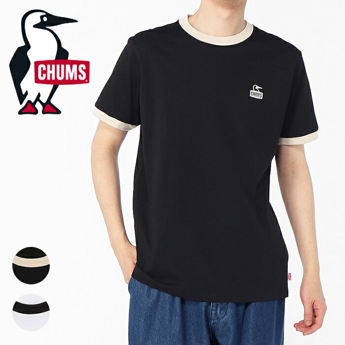 Rakuten - CHUMS チャムス アンチバグアイムアブービーバードTシャツ CH01-2708 メンズ 半袖 Tシャツ 防虫 ネイビー ホワイト アウトドア プリントT バックプリント ブービーバード プリントT キャンプ 春服 夏服