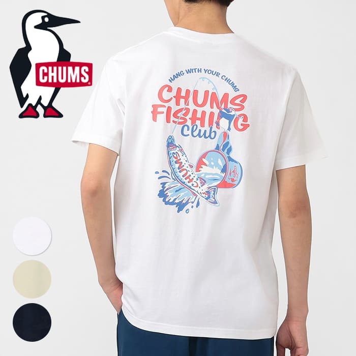 CHUMS チャムス 半袖 Tシャツ メンズ フィッシングクラブTシャツ プリントT バック...