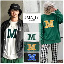 #Ma_lo マーロ 裏毛 イニシャルロゴ クルースウェット プルオーバー ユニセックス MA13450 トレーナー メンズ レディース トレーナー ブラック ...