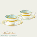 カップ&ソーサーペア ノリタケ ジョージアンターコイズ 〈4857J/P59587〉 食器 碗皿 セット