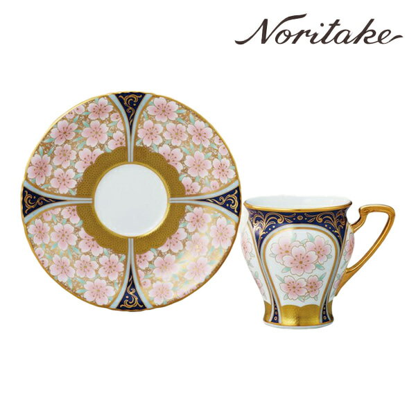 オマージュ コレクション コーヒー カップ&ソーサー (色絵金彩桜文) 〈H-881J/T52520〉 ノリタケ 食器 碗皿