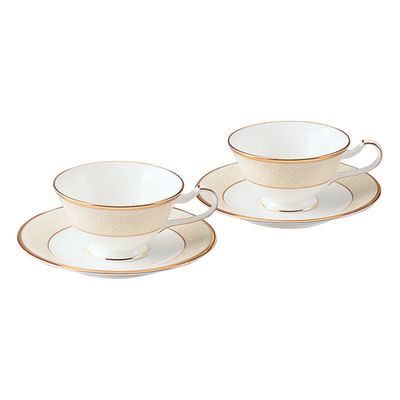 Noritake ノリタケ ホワイトパレス ティー・コーヒー碗皿ペア (プレゼント/ギフト/GIFT) のし 包装 ラッピング メッセージカード 無料