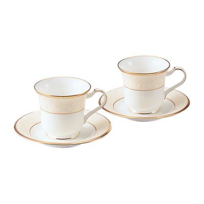 Noritake ノリタケ ホワイトパレス アメリカン碗皿ペア (プレゼント/ギフト/GIFT) のし 包装 ラッピング メッセージカード 無料