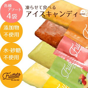 送料無料 frutteto フルッテート 凍らせて食べる アイスキャンディー フルーツ100％ 4種SET （各フレーバー1袋ずつ） アイス シャーベット ギフト プレゼント ヨーグルトにかけて ドレッシング 炭酸水に 母の日 父の日