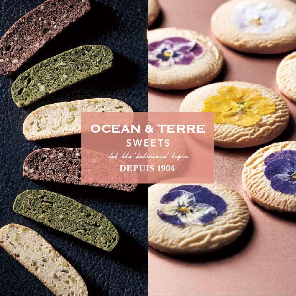 花とクッキーのセット OCEAN＆TERRE オーシャンテール スイーツ エディブルフルールクッキー＆ビスコッティ お花クッキー 焼き菓子 手土産 スイーツ ギフト 初節句 母の日