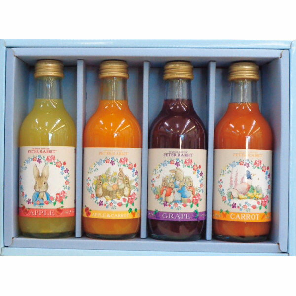 ピーターラビットTMジュース(4本) NPT04 出産内祝い ドリンク フルーツジュース 果汁100％ジュース 内祝い お返し