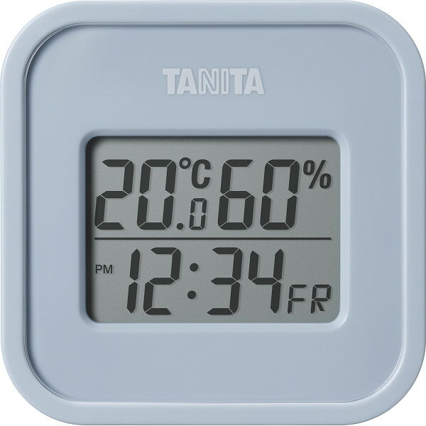デジタル温湿度計 ブルーグレー 〈TT588BL〉 〔豆6〕 卓上温湿度計