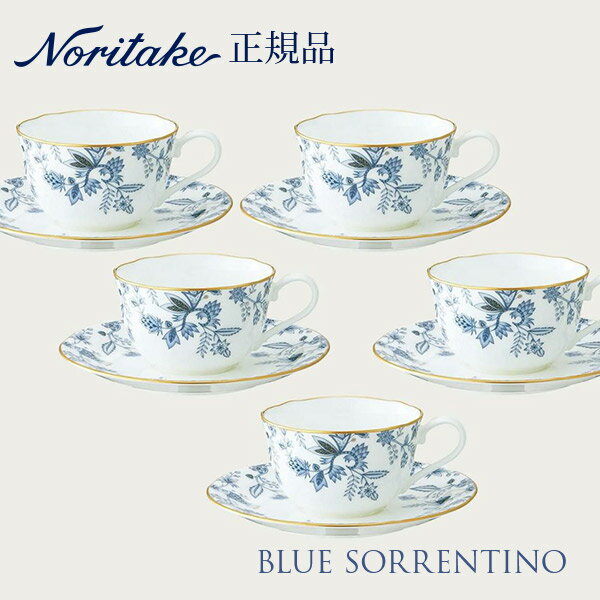 ブルーソレンティーノ カップ&ソーサー セット (5客) 〈4562L/F59387A〉 ノリタケ 正規品 食器 碗皿セット