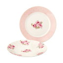 ペア ケーキプレートセット ローラアシュレイ LAURA ASHLEY ポルカドットクチュールローズ 〈LA50-153〉 食器 セット 皿