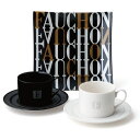 トレー付ペアコーヒーセット Black & White 〈FA80-6〉 FAUCHON フォション 食器 碗皿セット