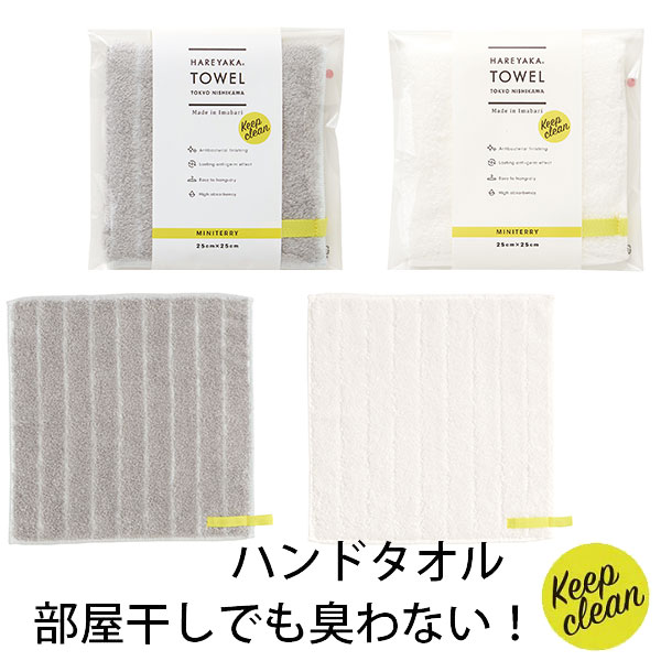 東京西川 タオルハンカチ はれやかタオル HAREYAKA TOWEL ミニテリー ハンドタオル 〈TT48703001〉部屋干しでもにおわない 抗菌タオル のし ラッピング メッセージカード 無料 引越し 挨拶 ギフト