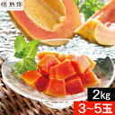 パパイヤ フルーツ 種なし 2kg（3～5玉） 石垣島産 送料無料 沖縄産石垣珊瑚 果物 国産 ギフ ...