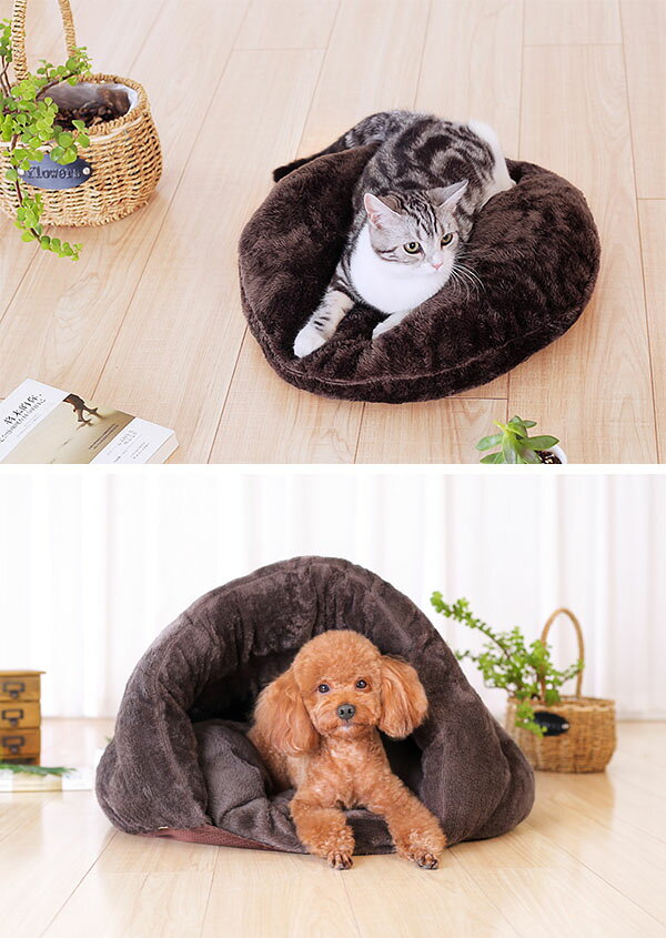 ペットベッド キャットベッド クッション ペット寝袋 犬用ベッド 猫用ベッド ふわ...