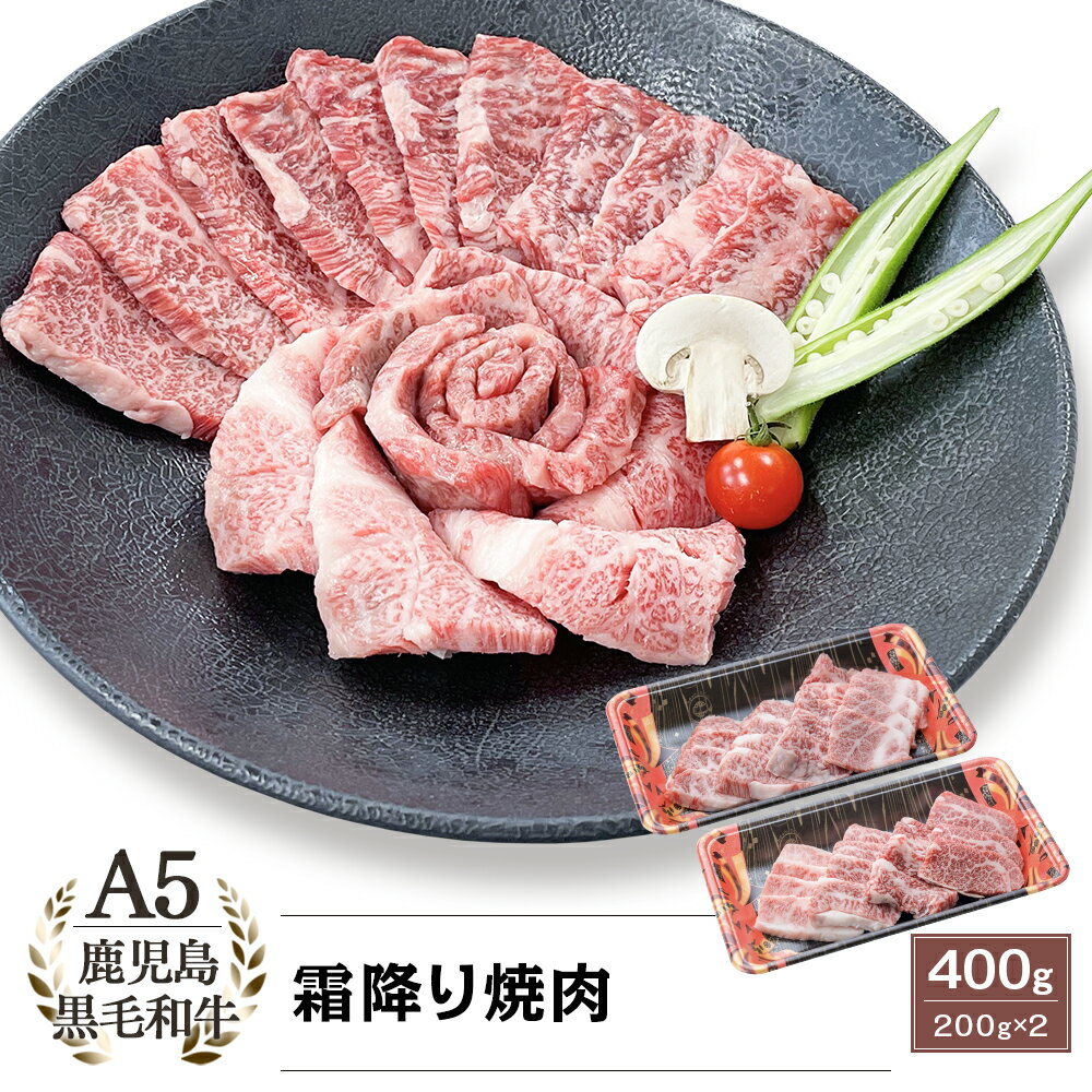 A5等級 鹿児島県産 黒毛和牛 霜降り焼肉 400g 200g 2 【送料無料】