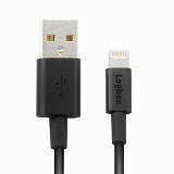 送料無料ロジテック ライトニングケーブル USB アルミコネクタ 高耐久 Apple認証 iPhone&iPad&iPad対応 1.0m ブラック LHC-UALPS10BK