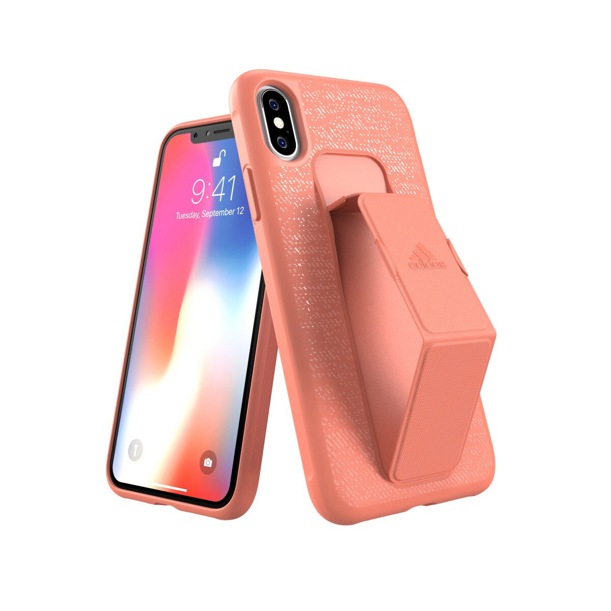 アディダス スマホケース メンズ 【 13時まで決済完了で当日発送 】 Adidas iPhone XS/Xケース SP Grip Case FW18 Chalk Coral 31697 送料無料 即納