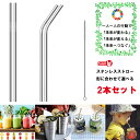 マイストロー ステンレスストロー 【 1000円ポッキリ 】 ストロー ステンレス 曲 直 選べる 2本セット CandyKiki 環境 配慮 SDGs エスディージーズ マイストロー 洗浄ブラシ付き セット 食接触用等級 304ステンレス製 金属ストロー エコ 再利用