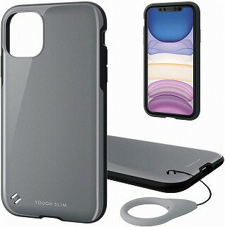 【 13時まで決済完了で当日発送 】 エレコム iPhone 11 ケース TOUGH SLIM 耐衝撃 薄軽 [エアークッションで衝撃吸収] グレー PM-A19CTS2GY 送料無料 即納