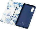 エレコム Xperia Ace II レザーケース 手帳型 UltraSlim Flowers 薄型 磁石付き ネイビー PM-X211PLFUJNV