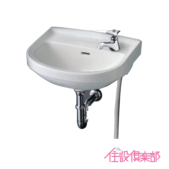 平付壁掛洗面器(壁給水・床排水) ハンドル水栓セット L210D 手洗い 洗面所 トイレ TOTO