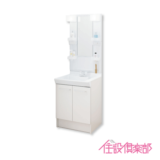 洗面化粧台 PV ミラーキャビネットセット 幅:60cm 高さ:185cm シングルレバーシャワー水栓 PV2N-605S(4)Y,MPV1-601XFJ リク...